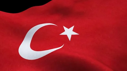 Flag of turkey waving in wind animation isolated on black background 스톡 동영상 322994720