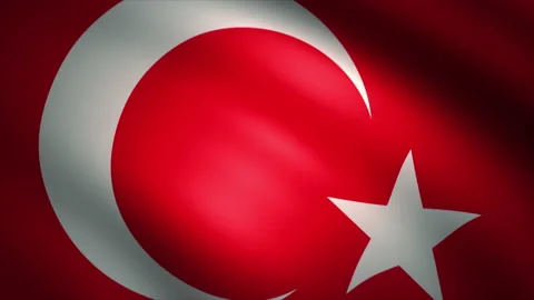 Flag of Turkey Waving in the Wind (Close-up/Panning) Stock Footage 159777076