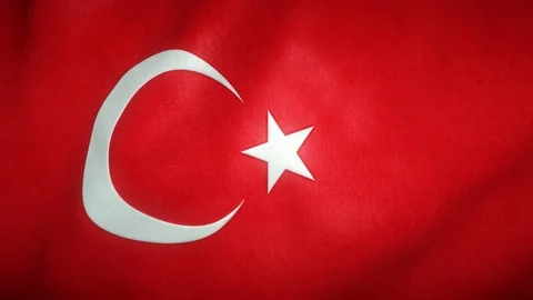 Flag of turkey waving in the wind Stock-Footage 125885414