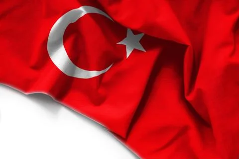 Flag of Turkey on white background Stock Photos