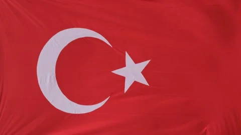 Flag of Turkey in the wind Видео 194934126