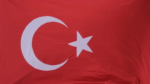 Flag of Turkey in the wind Stock Footage 194934164