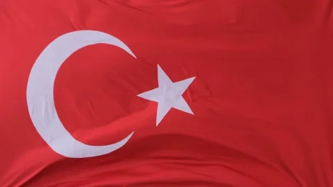 Flag of Turkey in the wind Stock Footage 194934476