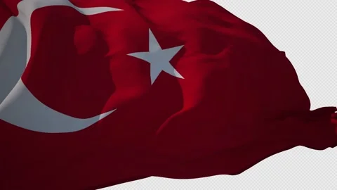 Flag TURKISH Alpha Loop 4K Stock Footage 150512250