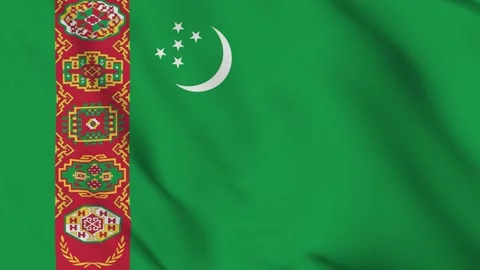 Flag of Turkmenistan – 4K Seamless Loop of the Central Asian Republic Banner Stock Footage 311574517