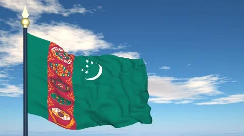 Flag Of Turkmenistan Stock-Footage 10732434