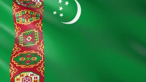 Flag of Turkmenistan Stock Footage 151733868