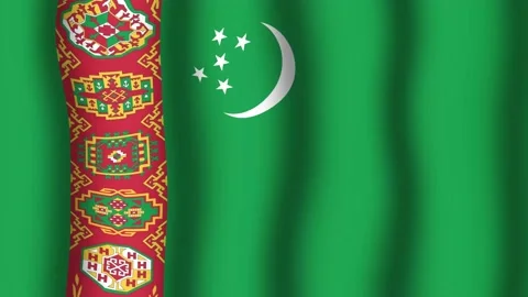 Flag of Turkmenistan Vidéo 175890348