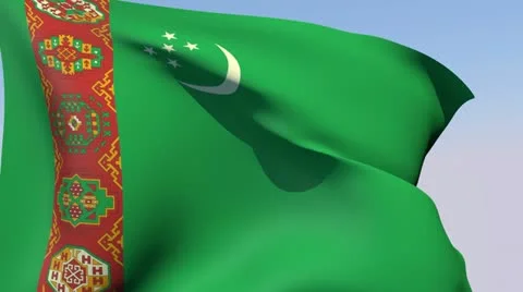 Flag of Turkmenistan HD 스톡 동영상 14819652