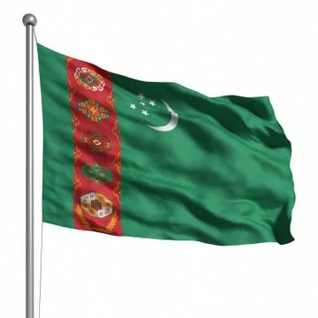 Flag of turkmenistan Stock Illustration