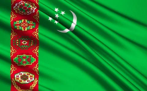 Flag of Turkmenistan Stock Illustration