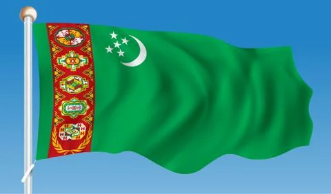 Flag of Turkmenistan Stock Illustration