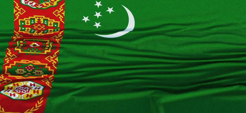 Flag of Turkmenistan Stock Illustration