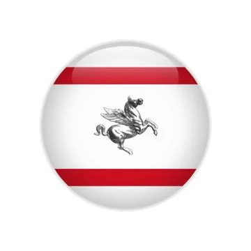 Flag of Tuscany button Stock Illustration