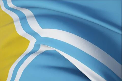 Flag of Tuva. 3D illustration close-up flag background. Flags of the federal Illustrazione stock