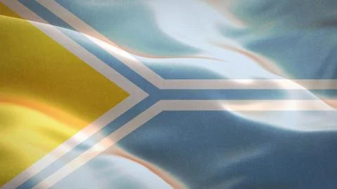 Flag of Tuva waving in the wind. 3D Waving flag design. Illustrazione stock