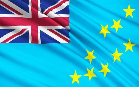Flag of Tuvalu, Funafuti - Polynesia Stock Illustration