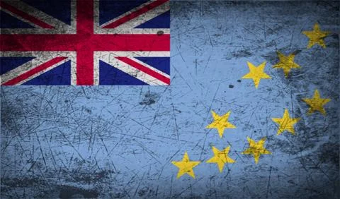 Flag of Tuvalu with old texture. Illustrazione stock