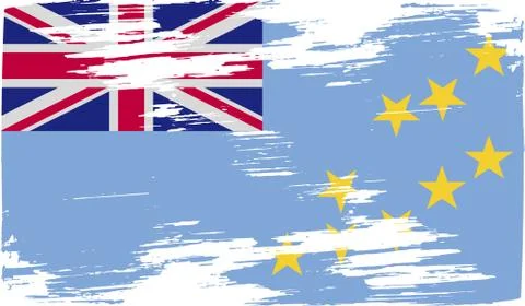 Flag of Tuvalu with old texture. Illustrazione stock