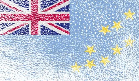 Flag of Tuvalu with old texture. Vector Illustrazione stock