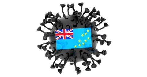 Flag of Tuvalu on Seamless looping 3D animation of the covid-19 Corona Virus Stock Footage 167739134