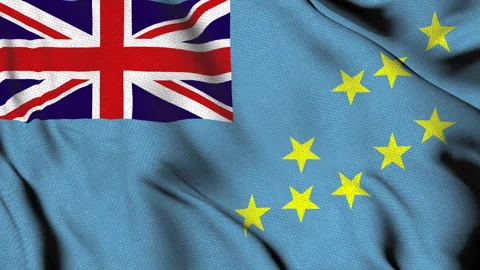 Flag of Tuvalu with Union Jack and nine stars Stock Footage 314678323