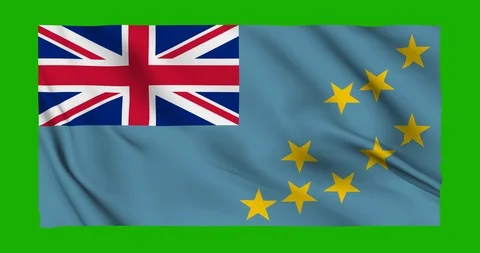 Flag of the TUVALU waving on a samless loop over an easily removable background 스톡 동영상 98373033