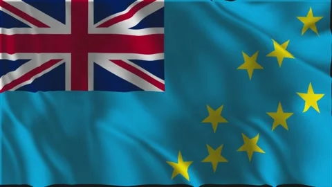 Flag of Tuvalu waving slowly Stock-Footage 339247065