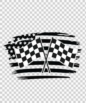 Flag Two Crossed Checkered Flags Over A Distressed striped Ilustração Stock