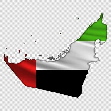 Flag UAE in the form of a map Stock Illustration