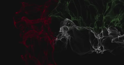 Flag UAE  turns into smoke. State weakening concept, alpha channel. Stock Footage 172496733