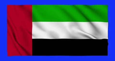 Flag of UAE waving on a samless loop over an easily removable background 스톡 동영상 98373055
