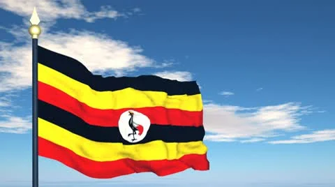 Flag Of Uganda Stock Footage 10742687