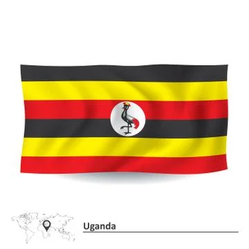 Flag of Uganda Illustrazione stock