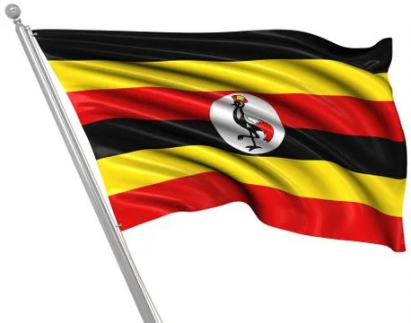Flag of Uganda Illustrazione stock