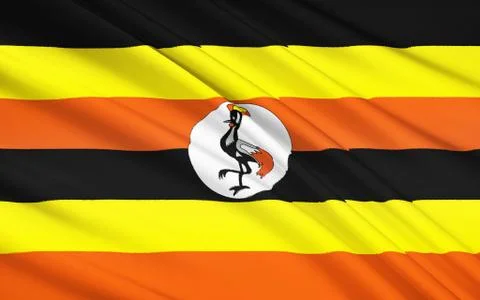Flag of Uganda, Kampala Stock Illustration