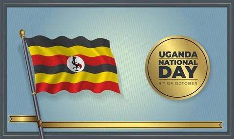 Flag Uganda National Day Stock Illustration