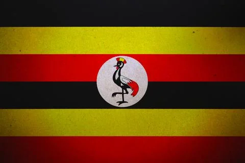 Flag of Uganda on a paper Stock Illustration