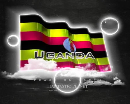 Flag Uganda quality designer flag イラスト素材