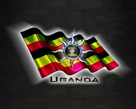 Flag Uganda quality designer flag Stock Illustration