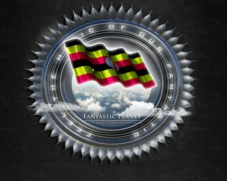 Flag Uganda quality designer flag Stock Illustration