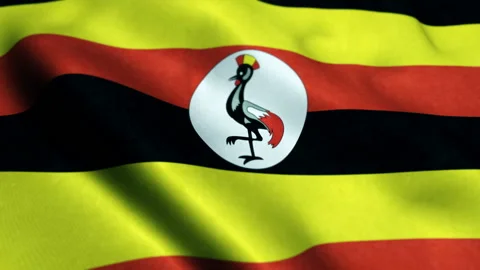 Flag of Uganda waving in the wind. Seamless looping. 3d generated. Video stock 235405340