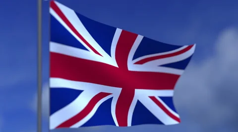 Flag of UK Stock Footage 61874482
