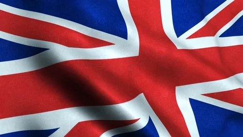 Flag of U.K waving close up. Stock Footage 113921296
