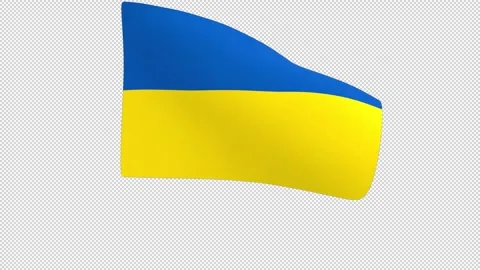 Flag of Ukraine – 3d render looped with alpha channel. Vídeo Stock 334698448