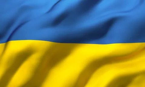 Flag of Ukraine blowing in the wind Stock Illustration