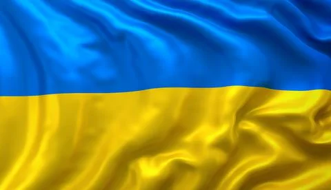 Flag of Ukraine blowing in the wind Stock Illustration
