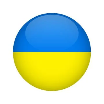 Flag of Ukraine button. Design element for websites, applications. Vector i.. Stock Illustration