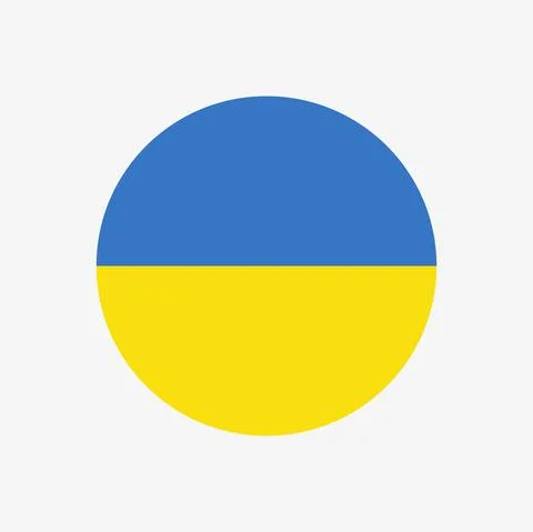The flag of Ukraine in a circle Stock Illustration