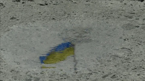 The flag of Ukraine is developing in the wind against the background of a cloudy 스톡 동영상 75685725